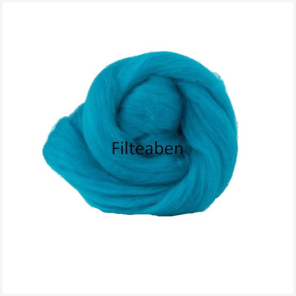 Turkis Ensfarvet 70 % Uld / 30 % Silke 25 gr. 